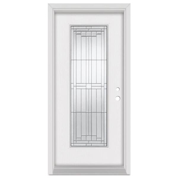 Stanley Doors 32 in. x 80 in. Architect Left-Hand Patina Finished Fiberglass Mahogany Woodgrain Prehung Front Door