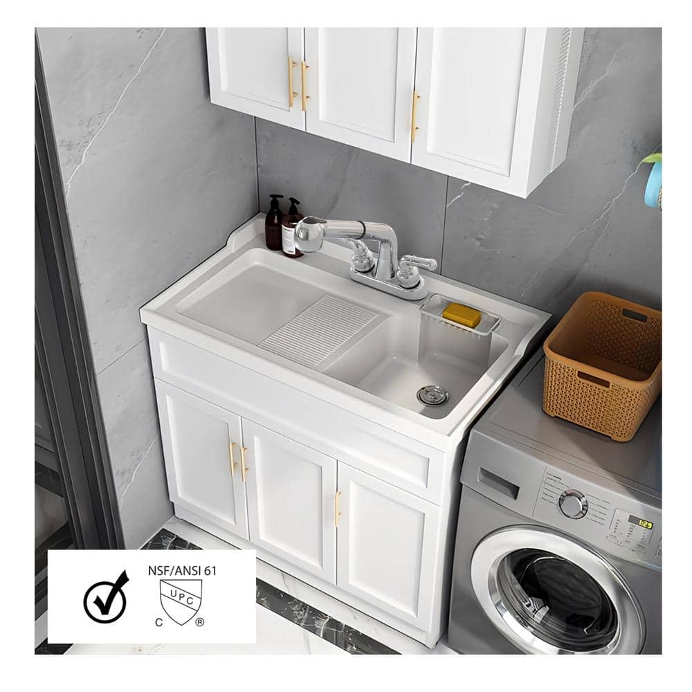 Chrome Dual Handle Pull-Out Utility Faucet