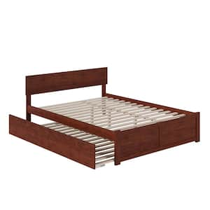 Orlando Walnut Queen Bed with Footboard and Twin Extra Long Trundle