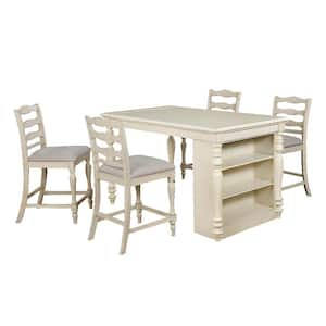 Theresa Antique White Table Set