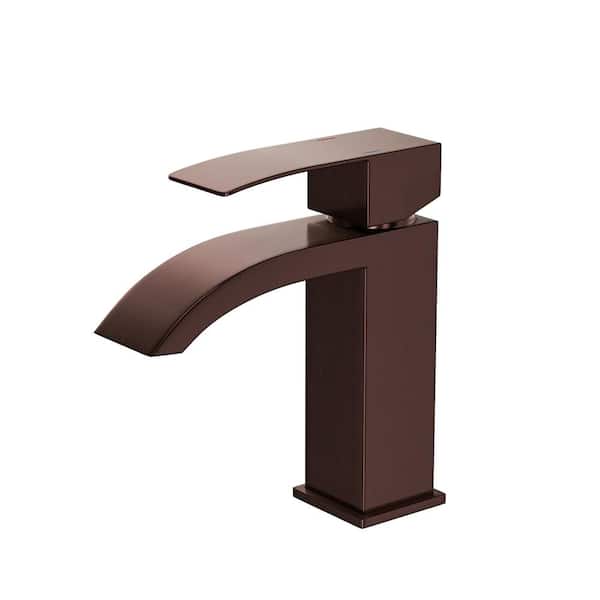 Aosspy Modern Single-Handle Single Hole Bathroom Faucet in Oil Rubbed Bronze
