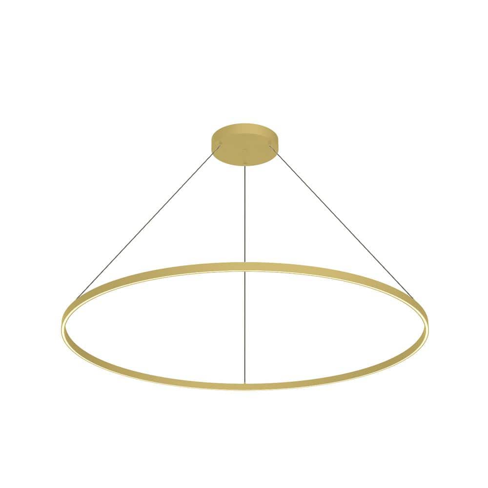 Cerchio 60 in. 126-Watt 1-Light Brushed Gold Integrated LED Pendant-Light price history on PriceWatchPro