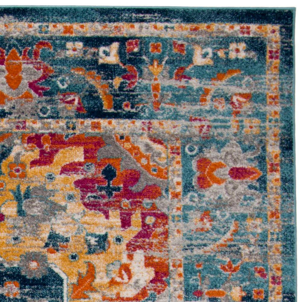 Rectangular 9' x 12' Blue Synthetic Easy Care Area Rug