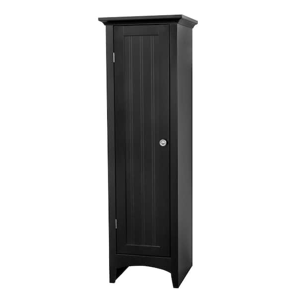 OS Home and Office Furniture Casual Basics Black 1-Door Kitchen Storage Pantry