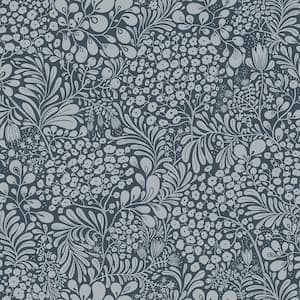 Siv Dark Blue Botanical Non-Pasted Paper Wallpaper