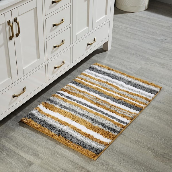 Better Trends Griffie Collection 24 in. x 36 in. Yellow Polyester Rectangle Bath Rug