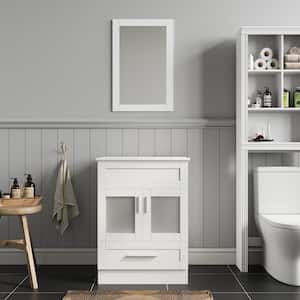 24 in. W x 18 in. D x 32-1/2 in. H Bath Vanity Cabinet Only in White with Mirror