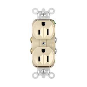 Pass & Seymour 15 Amp 125-Volt Tamper Resistant Commercial Grade Backwire Duplex Outlet, Ivory