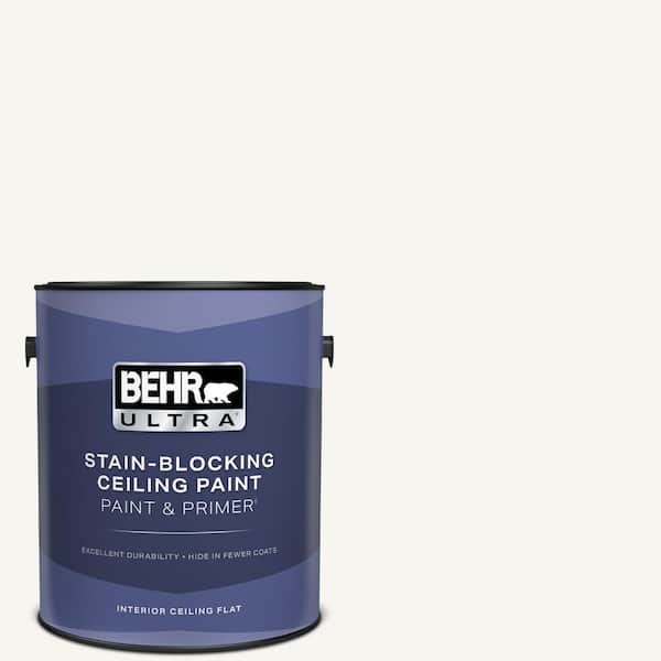 BEHR ULTRA 1 gal. #HDC-CT-18G Cotton Ball Ceiling Flat Interior Paint and Primer