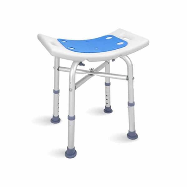 Foldable Shower Chair 17.13 in. W Freestanding 600 lb. Weight Capacity Adjustable Slip-Resistant Bench White