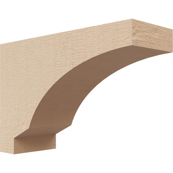 Ekena Millwork 2 in. x 4 in. x 6 in. Series 3 Classic Moab Rough Cedar Woodgrain Timberthane Polyurethane Corbel, Primed Tan