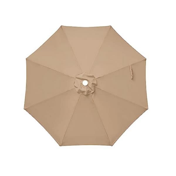 ITOPFOX 9 ft. Patio Umbrella Replacement Canopy Outdoor Table Market Yard Umbrella Replacement Top Cover in Tan
