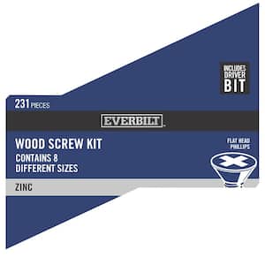 Zinc-Plated Wood Screw Assortment (231-Piece per Pack)