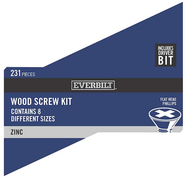 Everbilt Zinc-Plated Wood Screw Assortment (231-Piece per Pack)