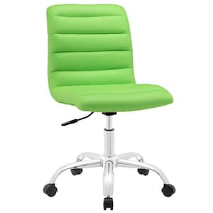 Ripple Armless Mid Back Office Chair in Bright Green