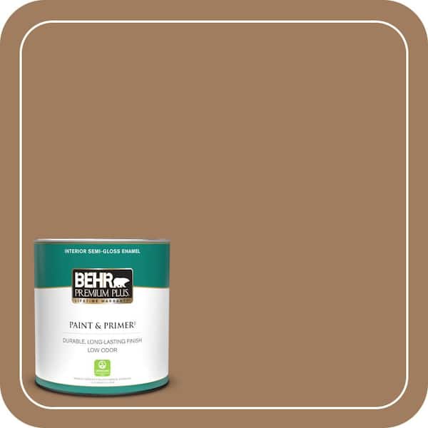 BEHR PREMIUM PLUS 1 qt. #MQ2-11 Outdoor Land Semi-Gloss Enamel Low Odor Interior Paint & Primer