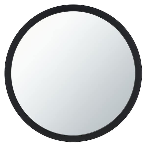 SAFAVIEH Jove 24 in. W x 24 in. H Iron Round Modern Black Wall Mirror