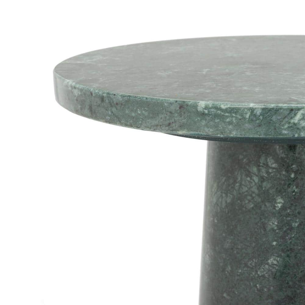 Valentia 10 in. Green Round Marble End Table - thumbnail 4