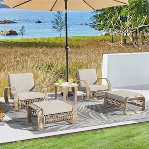 Arsterie 5-Piece Aluminum Patio Conversation Set with Ottomans