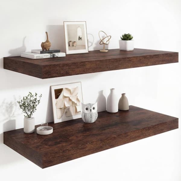 36 in.W x 12 in.D Floating Shelves,Long Wall Shelf,Rustic Wood