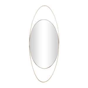 42 in. x 16 in. Oval Round Framed Gold Wall Mirror