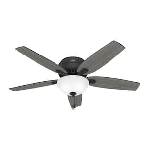 Newsome 52 in. Indoor Matte Black Ceiling Fan with Light Kit Included
