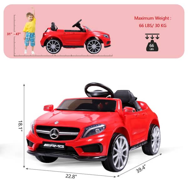 Licensed Mercedes Benz Electric Car 6-Volt Kid Ride On Car with Remote Control and MP3 Player, Red
