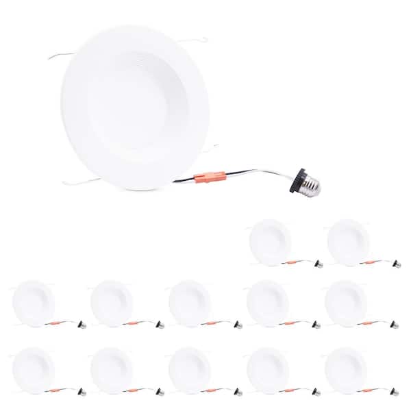 Lecoht 6 in. New Construction and Remodel Recessed Retrofit Dimmable Down Can LED Light (12-Pack)