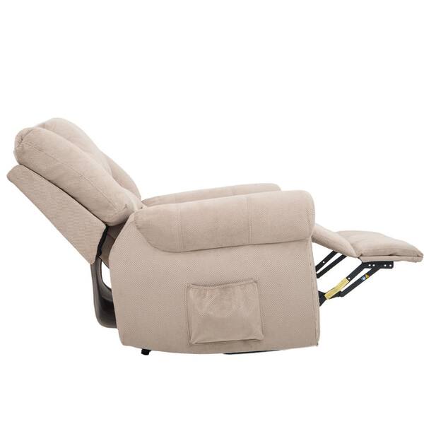 beige suede recliner