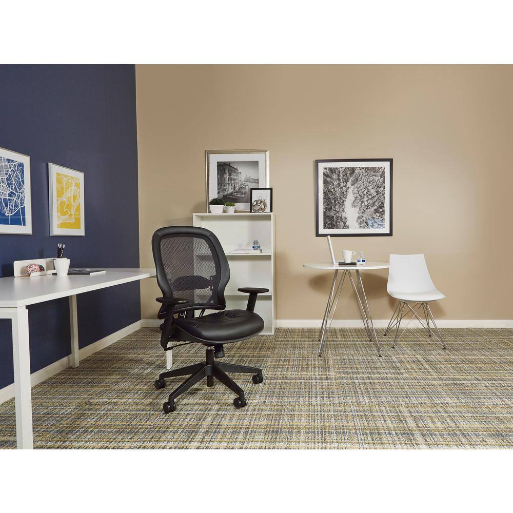 Black Mesh and Leather High-Back Executive Swivel Chair