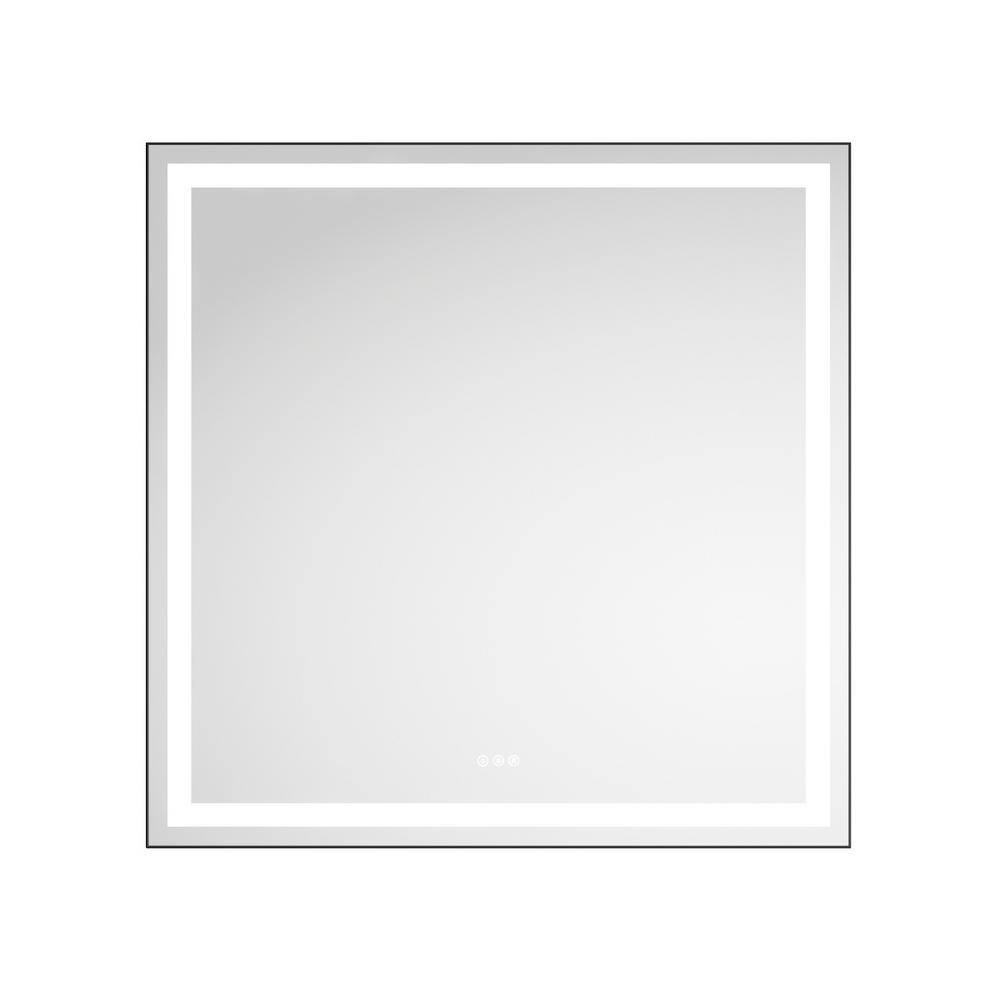 48 in. W x 48 in. H LED Light Square Frameless Wall Bathroom Vanity Mirror 