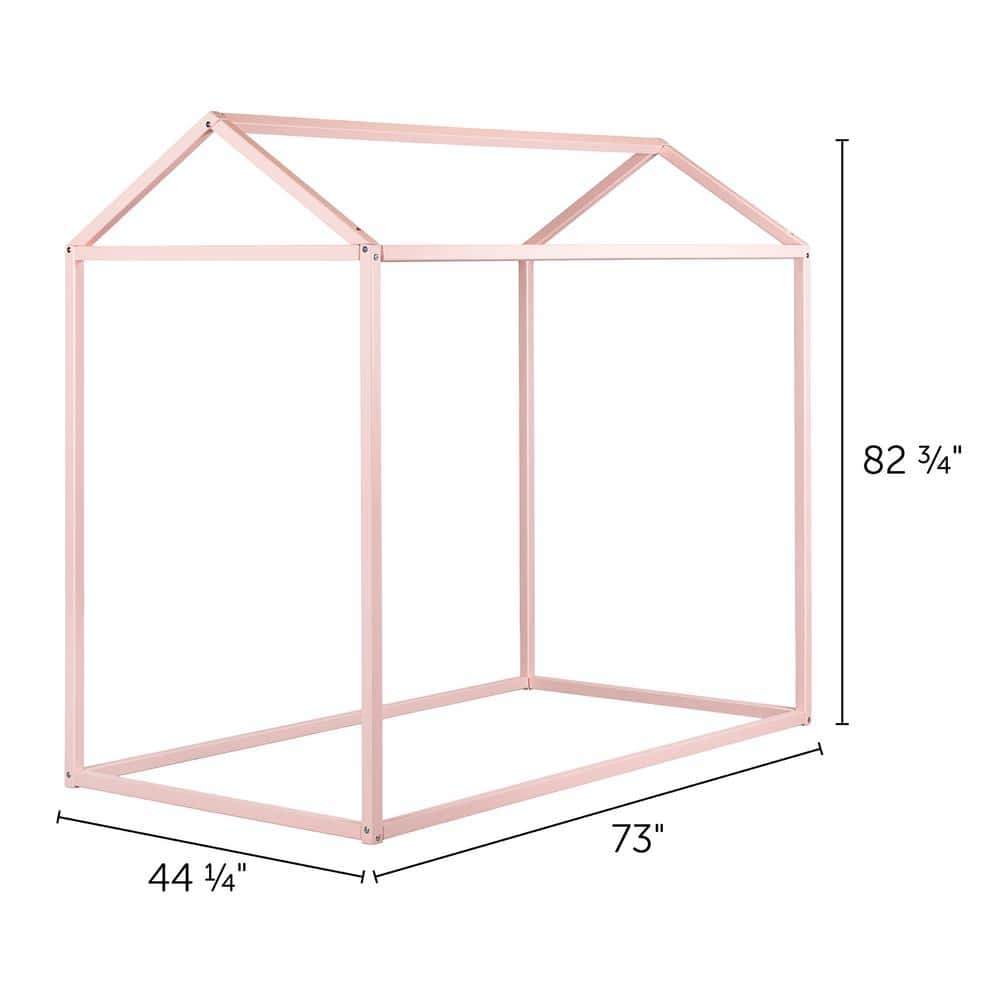 Pink Twin Wood Frame House Bed