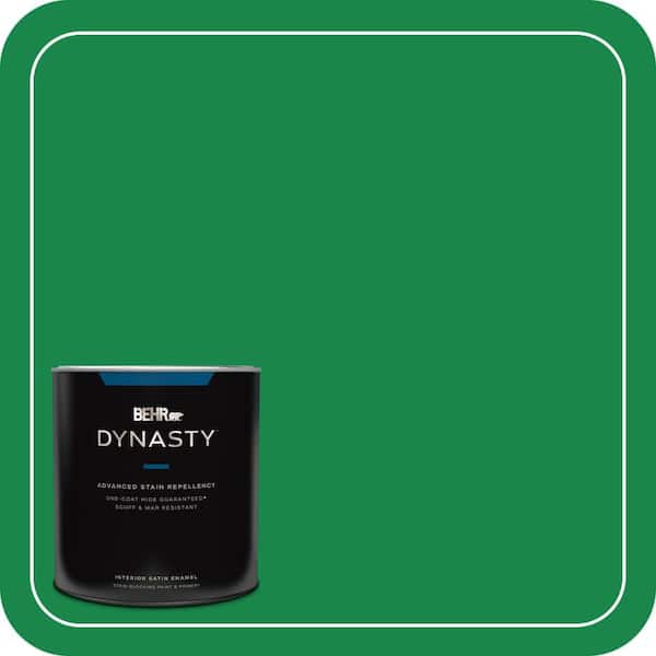 BEHR DYNASTY 1 qt. #460B-6 Chlorophyll Satin Enamel Interior Stain-Blocking Paint and Primer