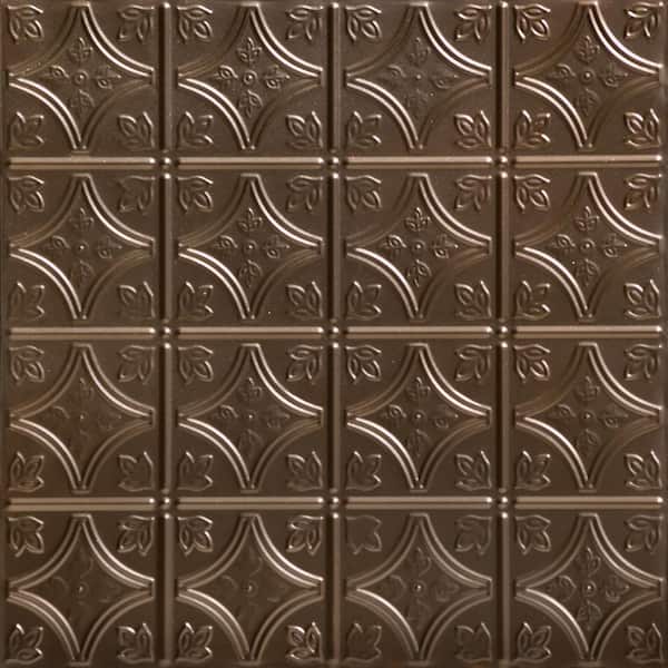 Tiny Tiptoe Bronze 2 ft. x 2 ft. Decorative Nail Up Tin Ceiling Tile (24 sq. ft. /Case)