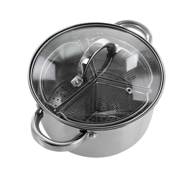 Oster Sangerfield 4 Quart Stainless Steel Dutch Oven with Lid and