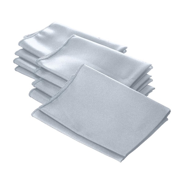 LA Linen "18 in. x 18 in. Light Gray Polyester Poplin Napkin (10-Pack)"
