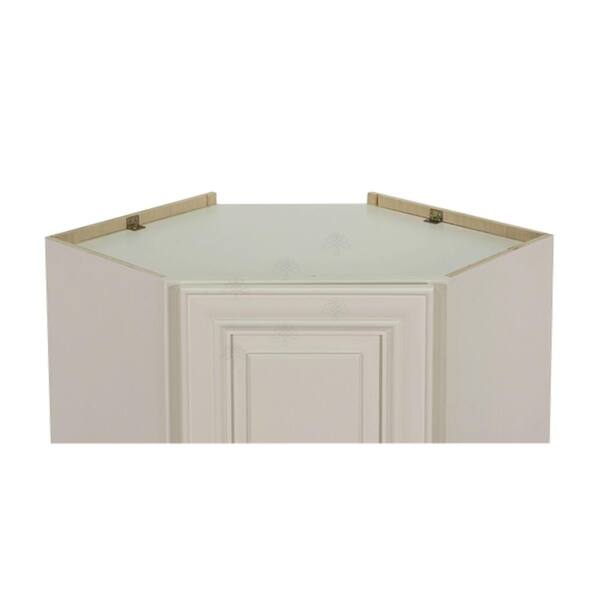 LIFEART CABINETRY Princeton Assembled 24 in. x 42 in. x 12 in. Wall Diagonal Corner Cabinet with 1-Door 3-Shelves in Off-White