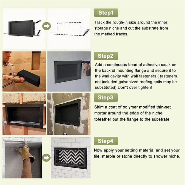 Suteck 16 x 16 Recessed Shower NICHE Ready for Tile,Single Shelf Square Niche, NICHE for Shower Wall, Bathroom, Shower Storage Bath NICHE