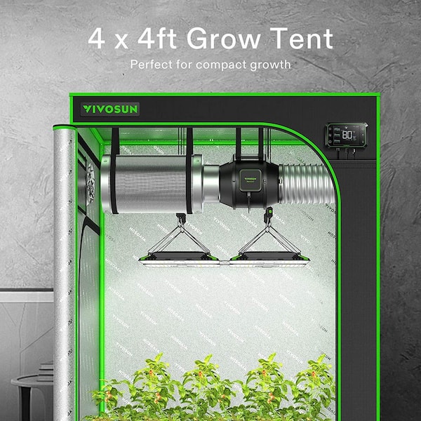 VIVOSUN 4 ft. x 4 ft. Mylar Hydroponic Grow Tent with Observation