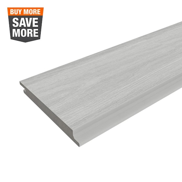 NewTechWood All Weather System 5.5 in. x 96 in. Composite Siding Board in Icelandic Smoke White
