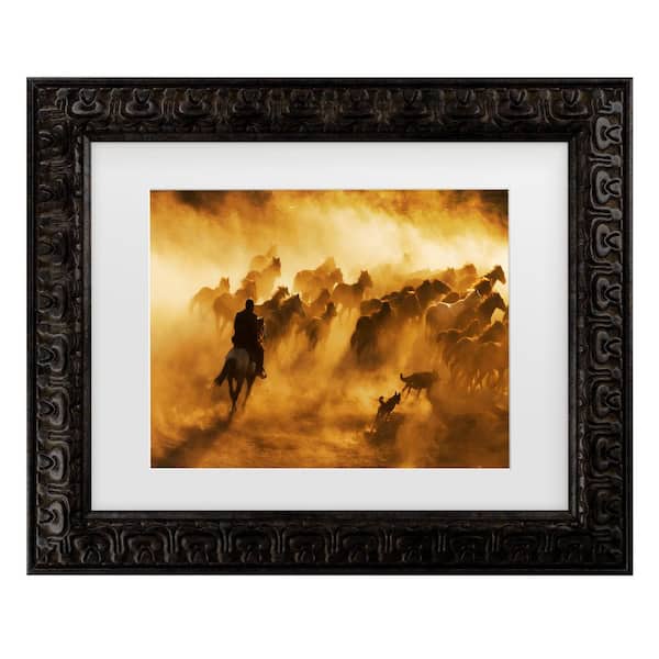 Trademark Fine Art Feyzullah Tunc Cowboy Matted Framed Photography Wall Art 14.5 in. x 17.5 in.