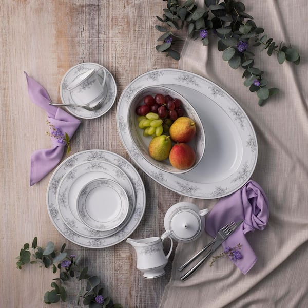 Noritake Sweet Leilani 8 fl. oz. (White) Porcelain Cups, (Set of 4