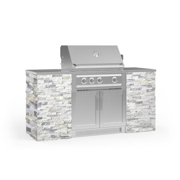 NewAge Products Signature Series 72.16 in. x 25.5 in. x 51 in. 6-Piece Outdoor Kitchen Cabinet Set with Natural Gas 33 in. Grill