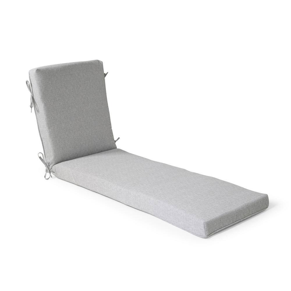 Hampton Bay 21 in. x 71 in. x 4 in. CushionGuard Stone Gray Deluxe Outdoor Chaise Lounge Chaise Cushion