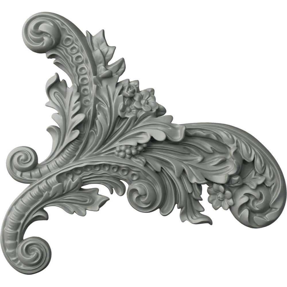 Primed White Polyurethane Architectural Onlay, 12.25" x 11.25"