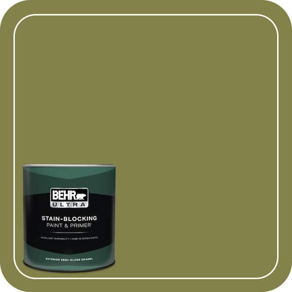 BEHR ULTRA 1 qt. #MQ6-61 Basil Chiffonade Semi-Gloss Enamel Exterior Paint & Primer