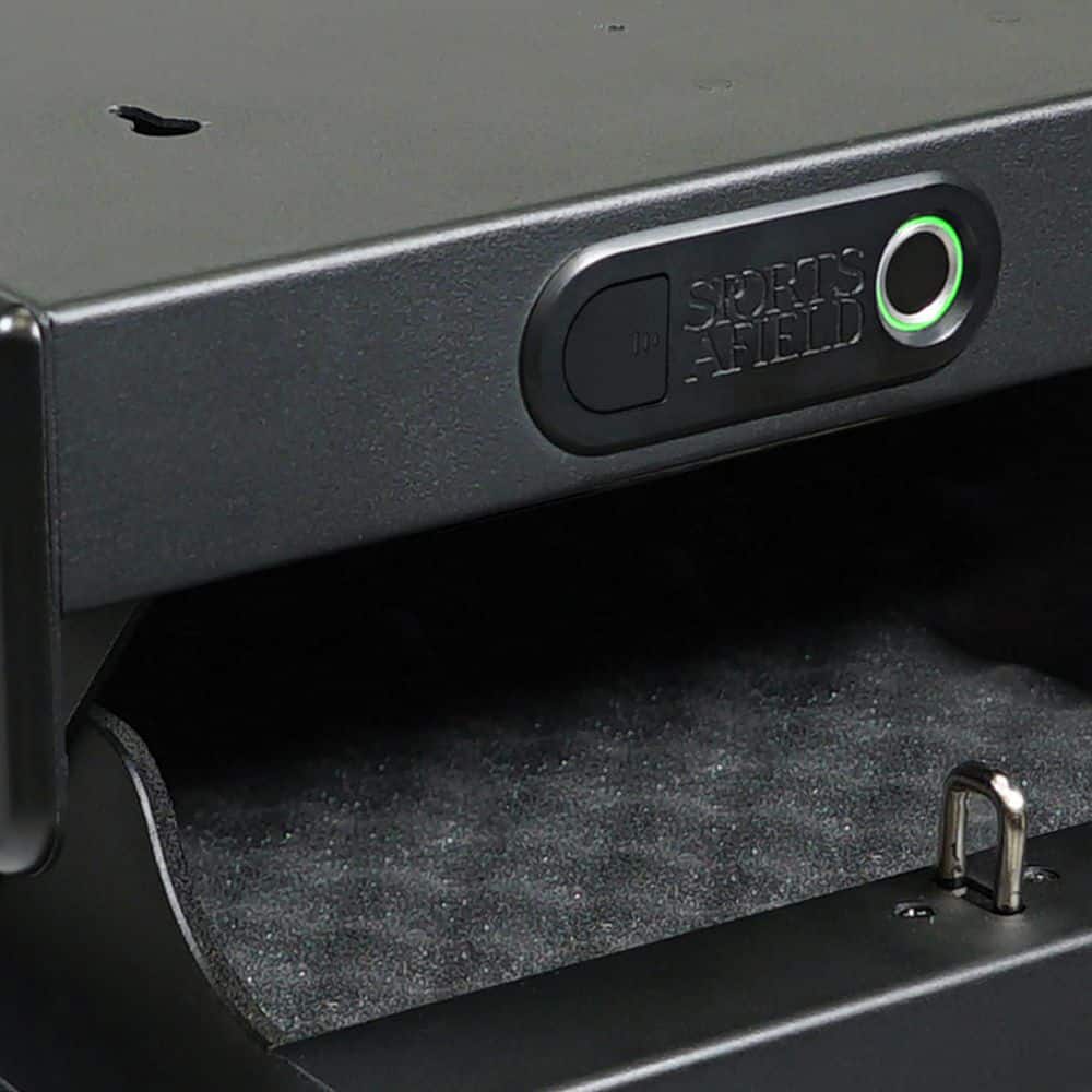 Small Black Biometric Quick Access Gun Safe with Foam Lined Interior