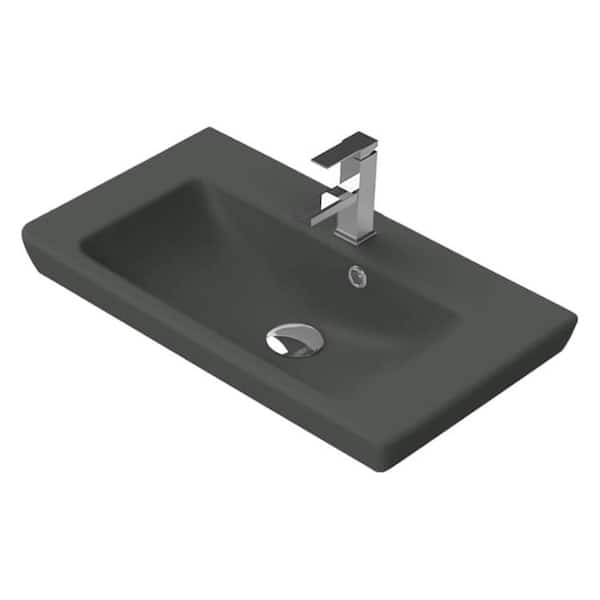 Nameeks Porto Wall Mounted Bathroom Sink in Matte Black
