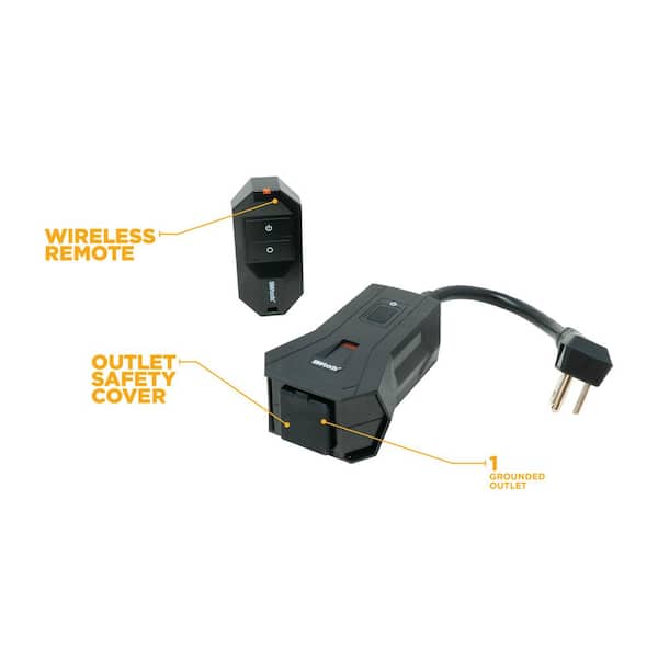 Woods Wion 50049 Outdoor WiFi Smart Plug 2 Grounded Outlets Black