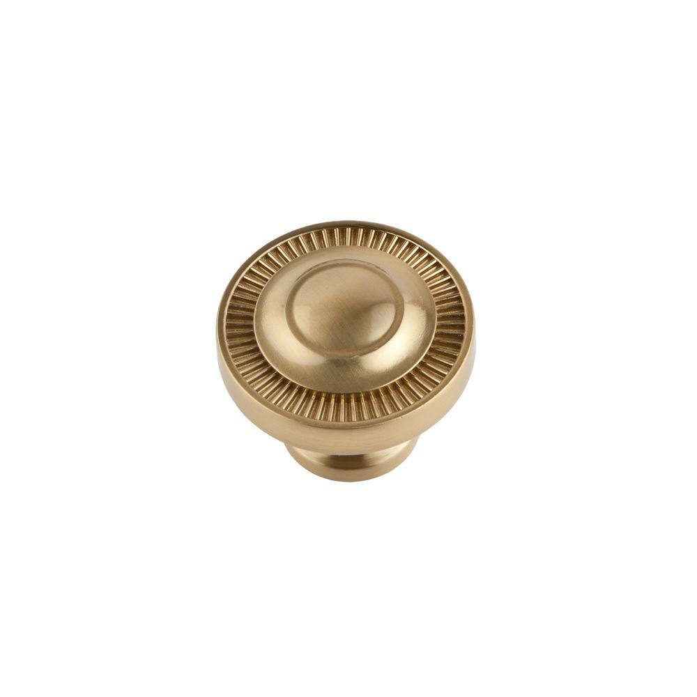 Satin Brass Round Knob with Mounting Hardware